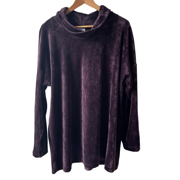 Pure Jill Crushed Velour Cowl Neck Tunic, Size: 2X - Picture 3 of 7
